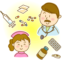 先生と看護婦さんのイラスト