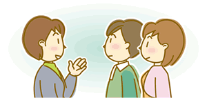 医療ソーシャルワーカー（MSW）に相談をするイラスト