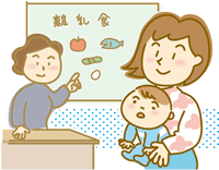 6～7か月児健康診査のイラスト