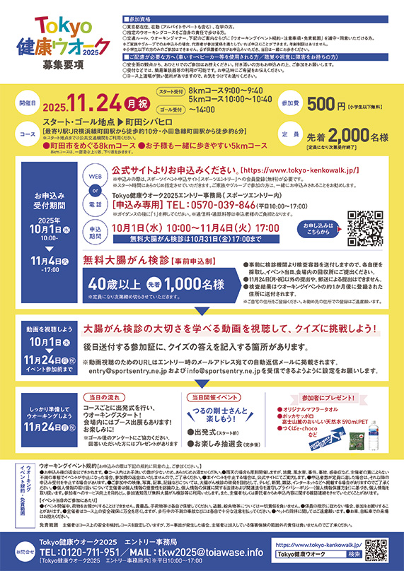 Tokyo健康ウオーク2025チラシ裏面