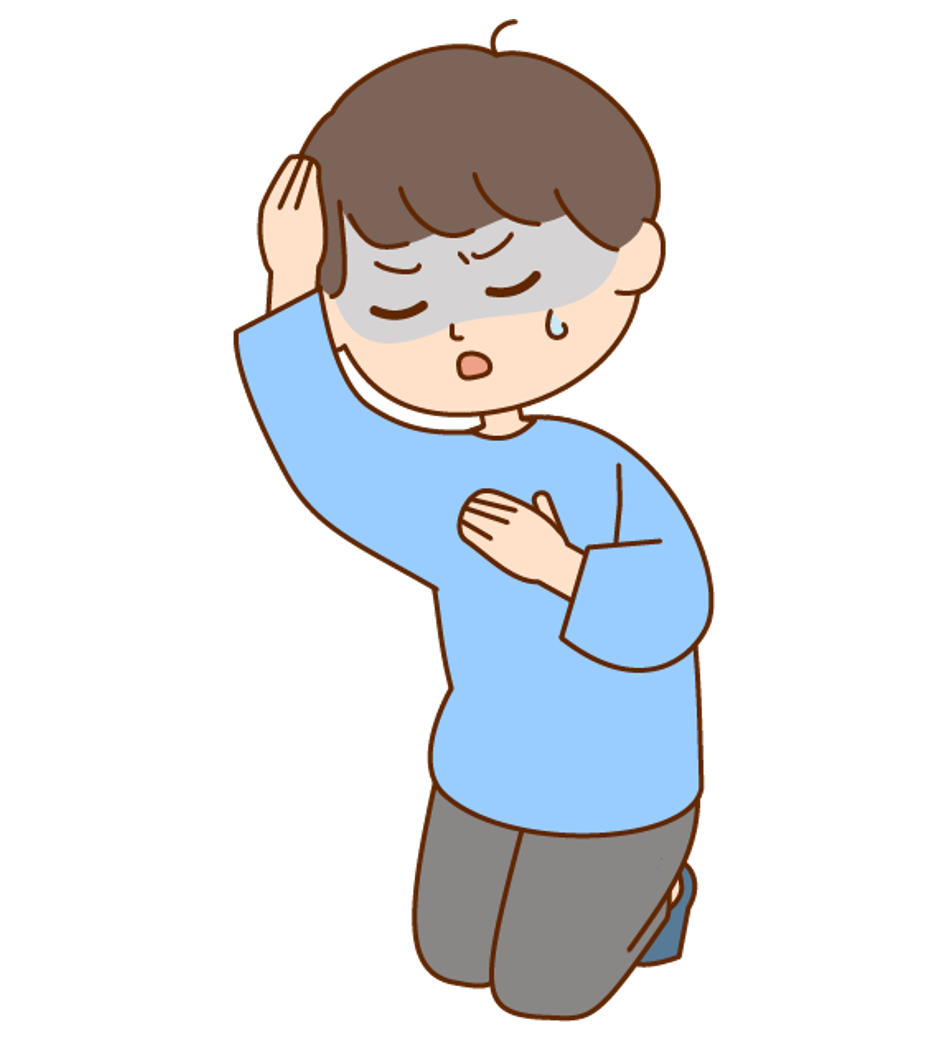 病気が発症した人のイラスト