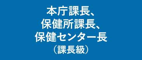 本庁課長、保健所課長、保健センター長（課長級）