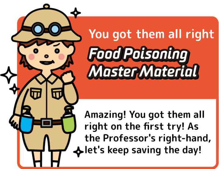 You got them all right... You have the makings of a Food Poisoning Master!
