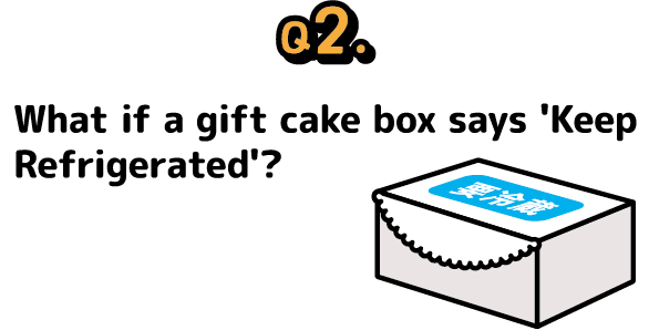 Question 2: What if a gift cake box says 'Keep Refrigerated'?