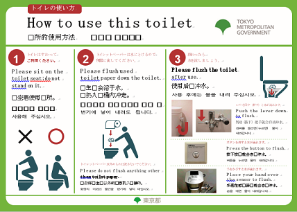 「トイレの使い方ステッカー」